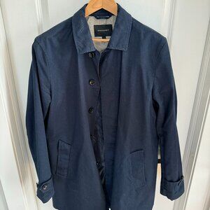 Banana Republic Navy Water Resistant Mac Coat